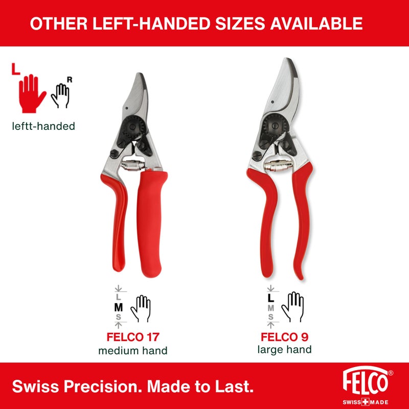 Felco F16 Pruning Shears â€“ 7.7" Garden Clippers for Left-Handed Users with Bypass & Anvil Blades | Hand Pruners for Gardening | Garden Tool Cutter with Aluminum Handle, Lightweight Swiss Precision - Image 5